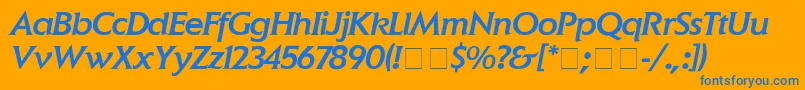 ElanMediumitalic Font – Blue Fonts on Orange Background