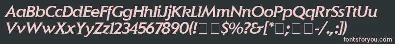 ElanMediumitalic Font – Pink Fonts on Black Background