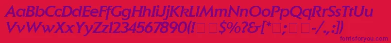 フォントElanMediumitalic – 赤い背景に紫のフォント