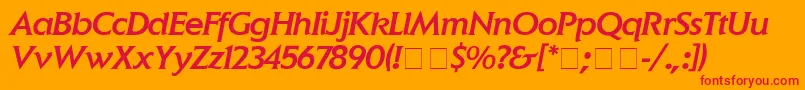 ElanMediumitalic Font – Red Fonts on Orange Background