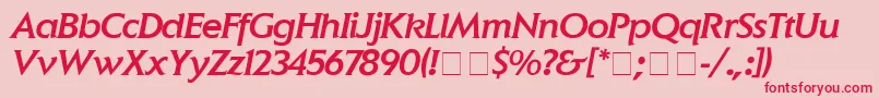 ElanMediumitalic Font – Red Fonts on Pink Background