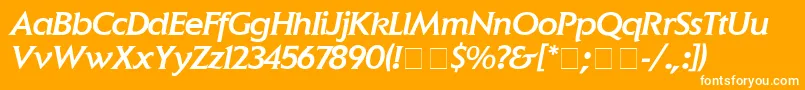 Шрифт ElanMediumitalic – белые шрифты на оранжевом фоне