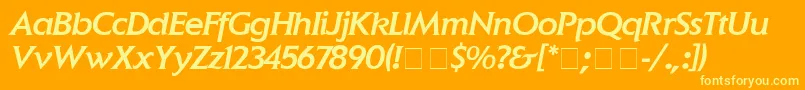 ElanMediumitalic Font – Yellow Fonts on Orange Background