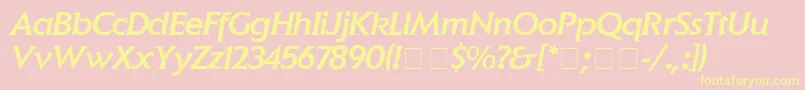 ElanMediumitalic Font – Yellow Fonts on Pink Background