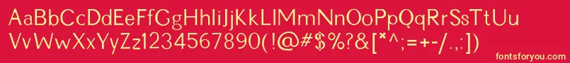 Pckimberly Font – Yellow Fonts on Red Background