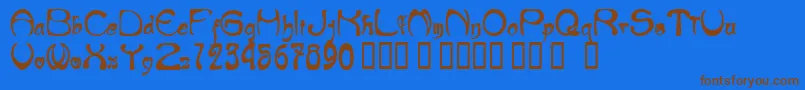 NeueMod Font – Brown Fonts on Blue Background