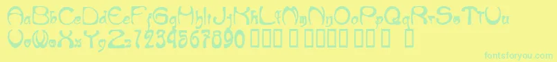 NeueMod Font – Green Fonts on Yellow Background