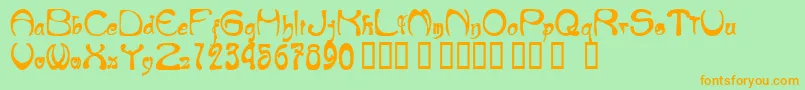 NeueMod Font – Orange Fonts on Green Background