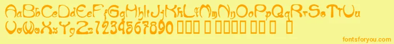 NeueMod Font – Orange Fonts on Yellow Background