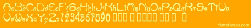 NeueMod Font – Yellow Fonts on Orange Background