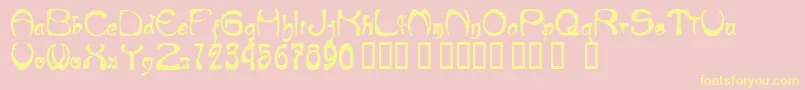 NeueMod Font – Yellow Fonts on Pink Background