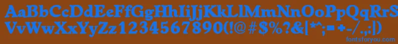 Czcionka WorchesterExtrabold – niebieskie czcionki na brązowym tle