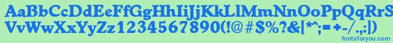 Czcionka WorchesterExtrabold – niebieskie czcionki na zielonym tle