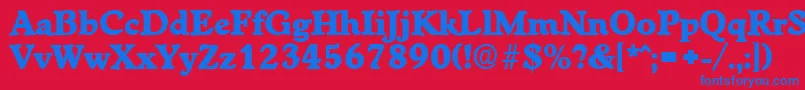 WorchesterExtrabold-Schriftart – Blaue Schriften auf rotem Hintergrund