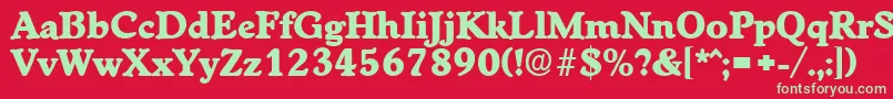 Czcionka WorchesterExtrabold – zielone czcionki na czerwonym tle