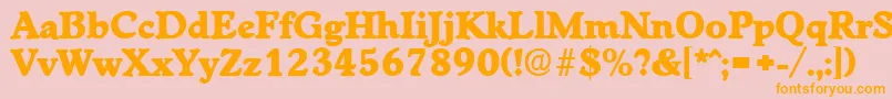 フォントWorchesterExtrabold – オレンジの文字がピンクの背景にあります。