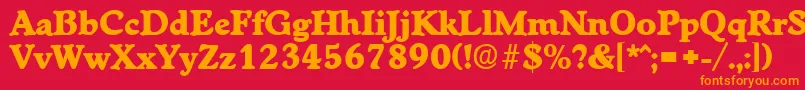 フォントWorchesterExtrabold – 赤い背景にオレンジの文字