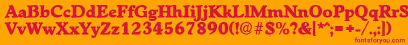 フォントWorchesterExtrabold – オレンジの背景に赤い文字