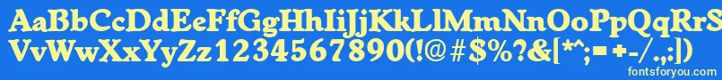 フォントWorchesterExtrabold – 黄色の文字、青い背景