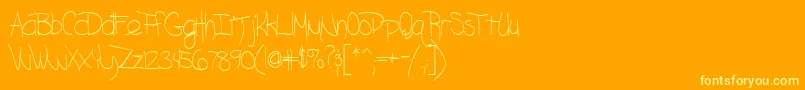 Blazingheat9RegularTtcon-Schriftart – Gelbe Schriften auf orangefarbenem Hintergrund