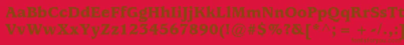 ExpositionBlackSsiBlack-Schriftart – Braune Schriften auf rotem Hintergrund