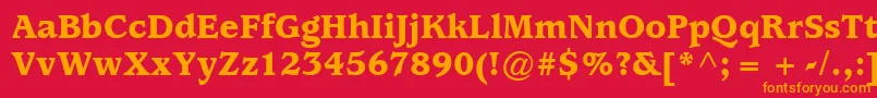 フォントExpositionBlackSsiBlack – 赤い背景にオレンジの文字