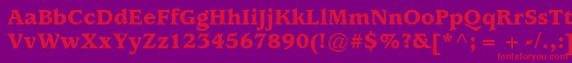 Шрифт ExpositionBlackSsiBlack – красные шрифты на фиолетовом фоне