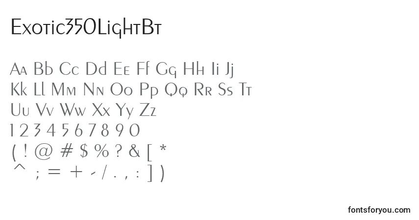 Czcionka Exotic350LightBt – alfabet, cyfry, specjalne znaki