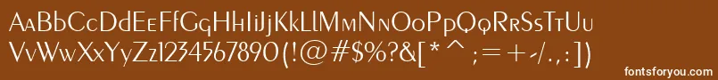 Weitere Informationen zur Exotic350LightBt-Schriftart Exotic350LightBt-Schriftart – Weiße Schriften auf braunem Hintergrund