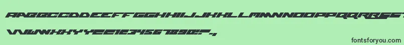フォントWweRaw – 緑の背景に黒い文字