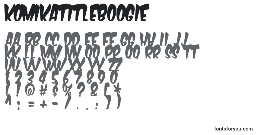 Fuente KomikaTitleBoogie - alfabeto, números, caracteres especiales