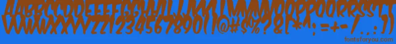 KomikaTitleBoogie Font – Brown Fonts on Blue Background