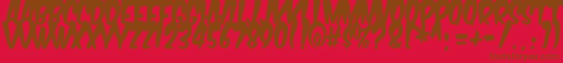 KomikaTitleBoogie Font – Brown Fonts on Red Background