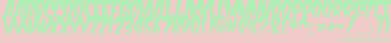 KomikaTitleBoogie-Schriftart – Grüne Schriften auf rosa Hintergrund