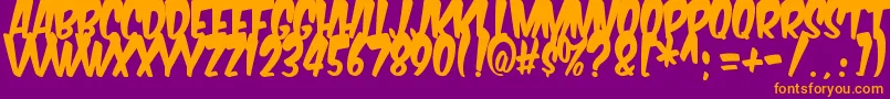 KomikaTitleBoogie Font – Orange Fonts on Purple Background