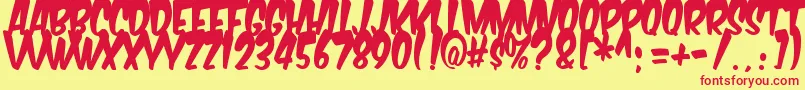 フォントKomikaTitleBoogie – 赤い文字の黄色い背景