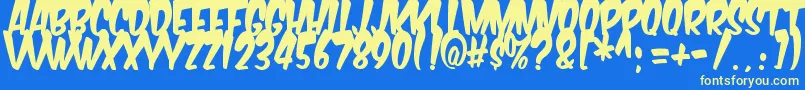 KomikaTitleBoogie Font – Yellow Fonts on Blue Background