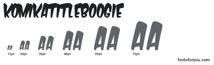 Размеры шрифта KomikaTitleBoogie