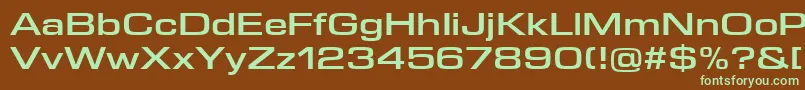 EurostileNextLtComSemiboldExtended-fontti – vihreät fontit ruskealla taustalla