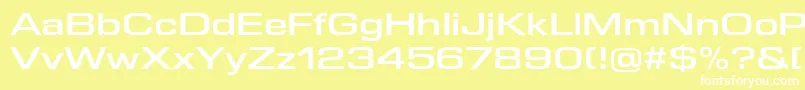 フォントEurostileNextLtComSemiboldExtended – 黄色い背景に白い文字