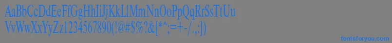 フォントTimeset55n – 灰色の背景に青い文字