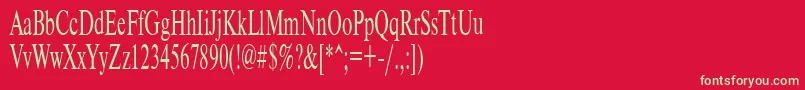 Timeset55n Font – Green Fonts on Red Background