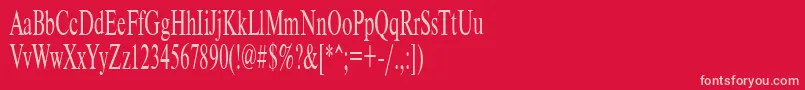Timeset55n Font – Pink Fonts on Red Background