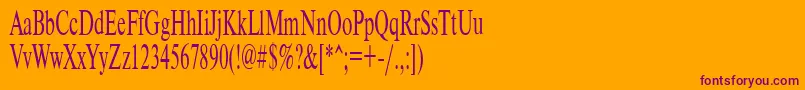 Шрифт Timeset55n – фиолетовые шрифты на оранжевом фоне