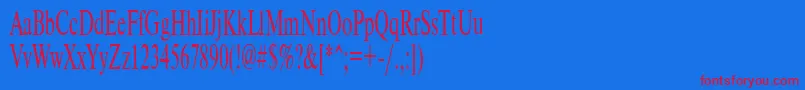 Timeset55n Font – Red Fonts on Blue Background