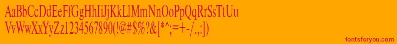 Timeset55n Font – Red Fonts on Orange Background