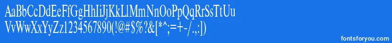 Шрифт Timeset55n – белые шрифты на синем фоне