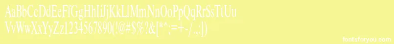 フォントTimeset55n – 黄色い背景に白い文字