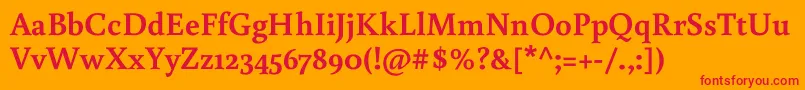 BuenardBold-Schriftart – Rote Schriften auf orangefarbenem Hintergrund