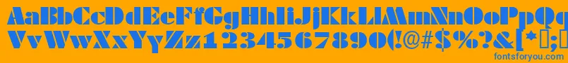 Tessassk Font – Blue Fonts on Orange Background
